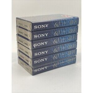 VTG Sealed Media Sony Type 1 Hi Fi Blank Cassette Tape 60 Mins 6 Pack New